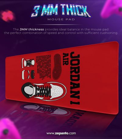 Jordan 1 Air Desk Mat, Sneaker Style Mouse Pad
