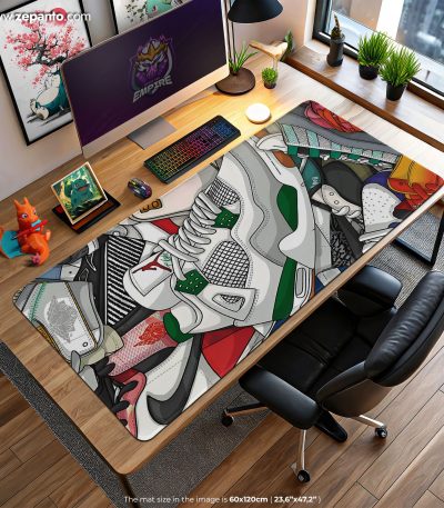 Jordan Legacy Desk Mat, Jordan Graffiti Mouse Pad