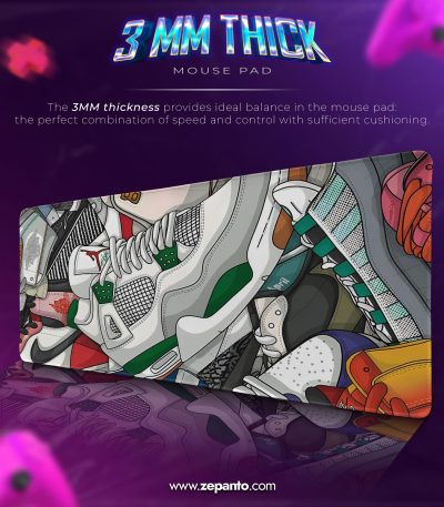 Jordan Legacy Desk Mat, Jordan Graffiti Mouse Pad