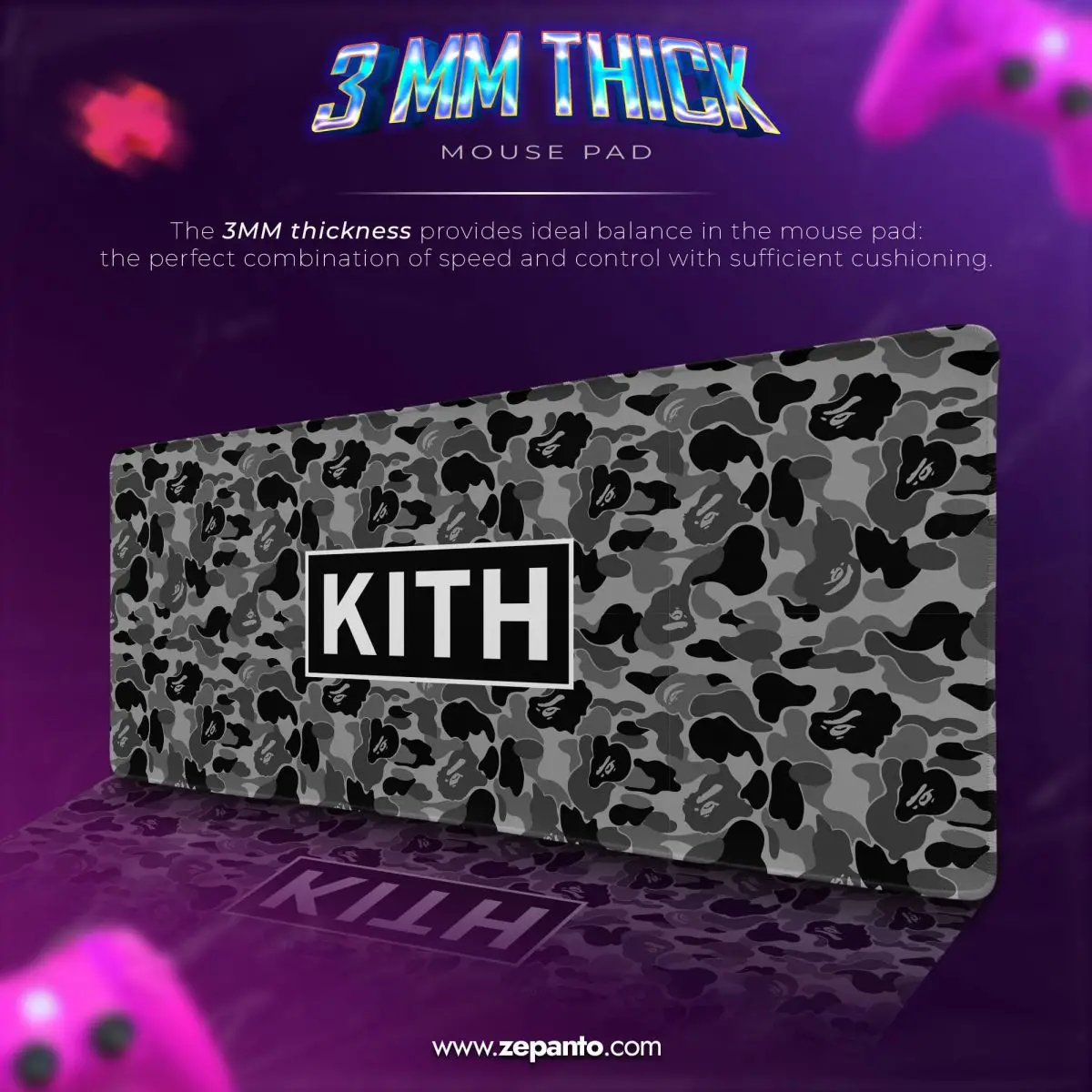 KITH Camo Desk Mat, KITH Monochrome Mouse Pad