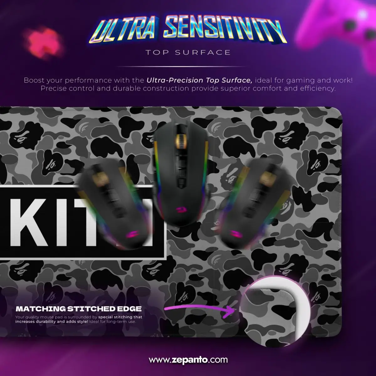 KITH Camo Desk Mat, KITH Monochrome Mouse Pad