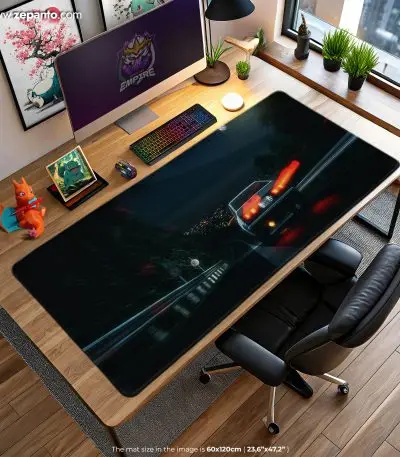 Midnight Drift Mouse Pad, Night Racer Desk Mat