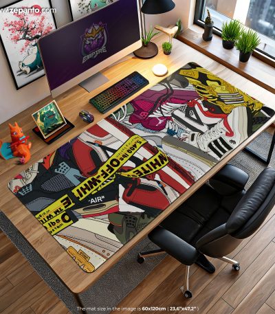Nike Off-White Chaos Desk Mat, Nike Graffiti Mouse Pad