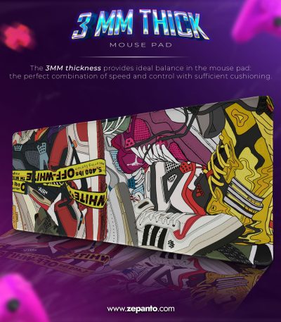 Nike Off-White Chaos Desk Mat, Nike Graffiti Mouse Pad