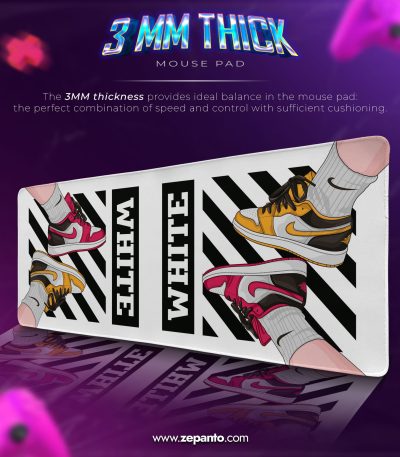Nike Off-White Desk Mat, Off-White Kicks Mouse Pad