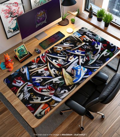 Nike Sneaker Collage Desk Mat, Kicks Mouse Pad