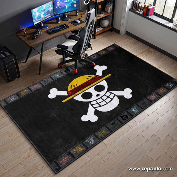 One Piece Area Rug, Straw Hat Jolly Roger Carpet