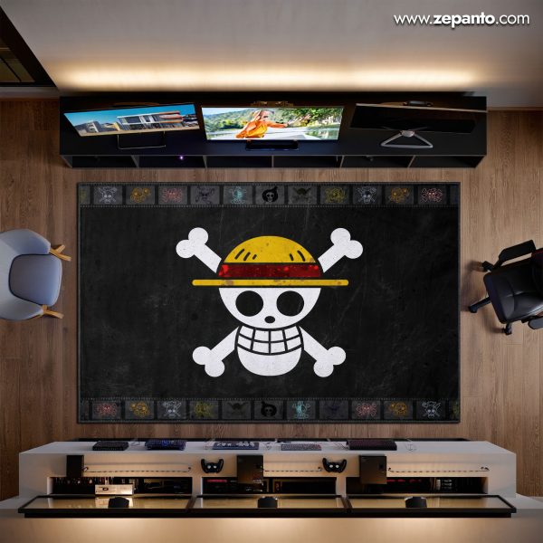 One Piece Area Rug, Straw Hat Jolly Roger Carpet