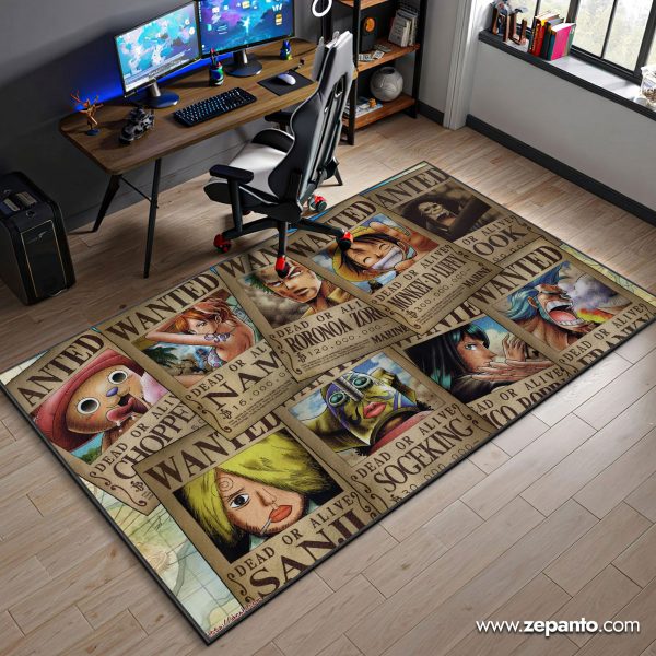 One Piece Area Rug, Straw Hat Wanted Poster Carpet