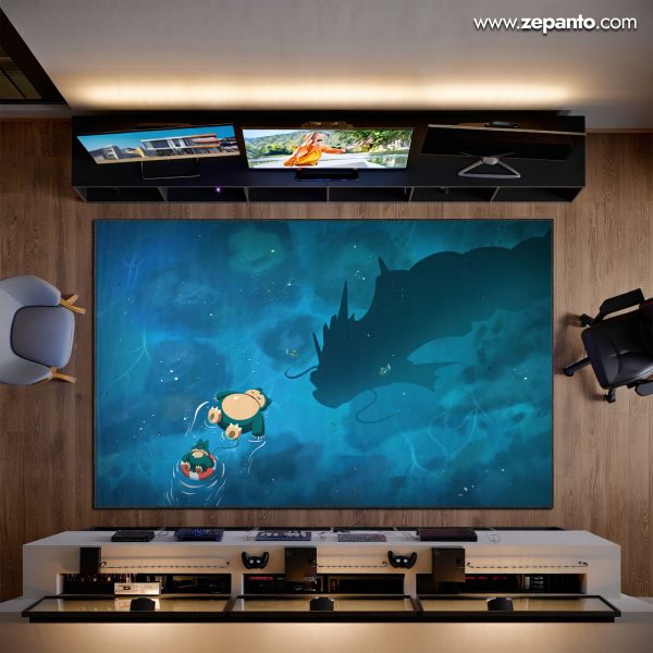 Snorlax Area Rug, Gyarados Pokémon Water Battle Carpet