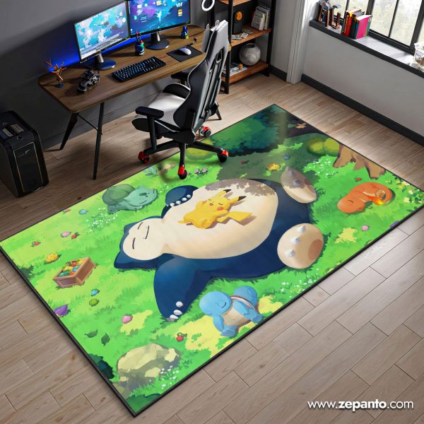 Snorlax Area Rug, Pikachu Nap Time Starter Pokémon Carpet