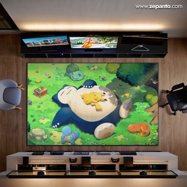 Snorlax Area Rug, Pikachu Nap Time Starter Pokémon Carpet