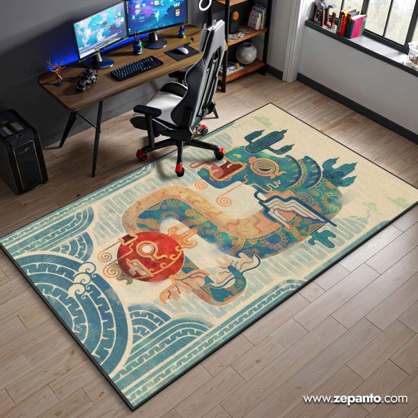 Ancient Gyarados Area Rug, Pokemon Dragon Carpet