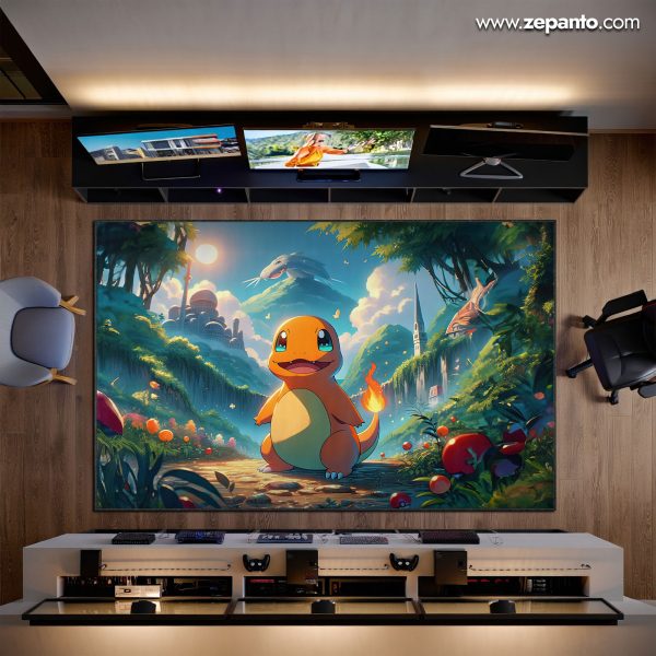 Charmander Adventure Area Rug, Forest Pokémon Carpet