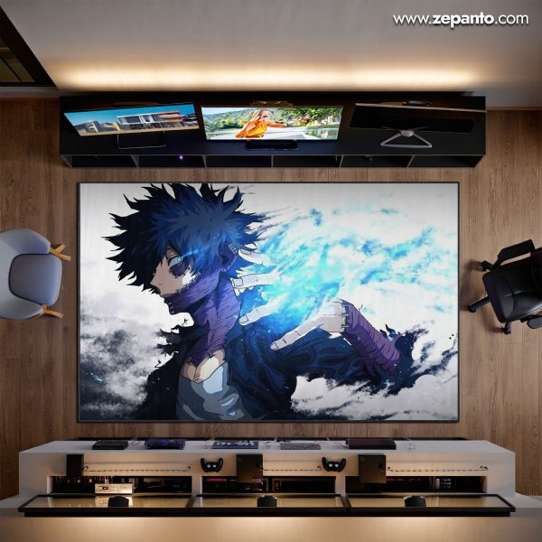 Dabi Area Rug, Blue Flame Villain Carpet