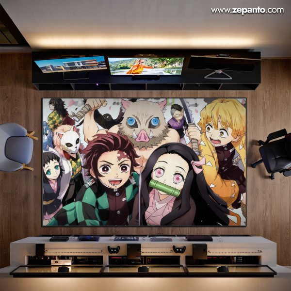 Demon Slayer Area Rug, Kamado Squad Carpet