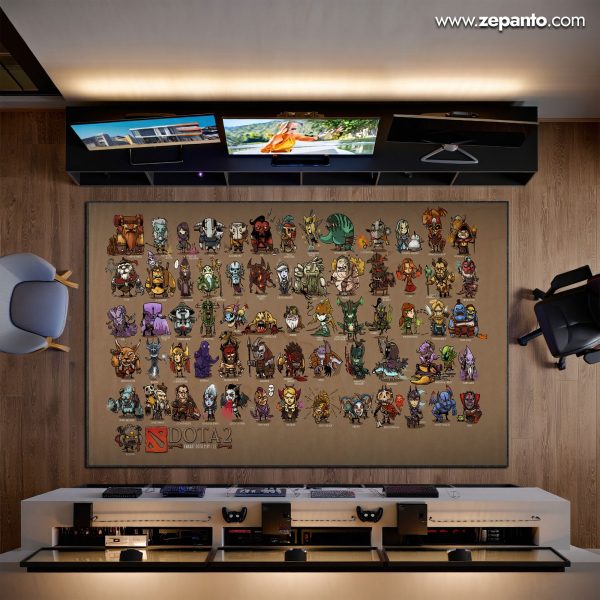 Dota 2 Heroes Area Rug, Gaming Legends Carpet