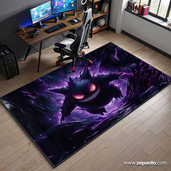 Gengar Phantom Surge Area Rug, Ghost Pokémon Carpet