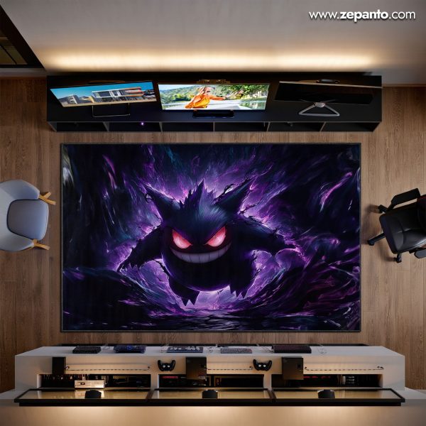 Gengar Phantom Surge Area Rug, Ghost Pokémon Carpet