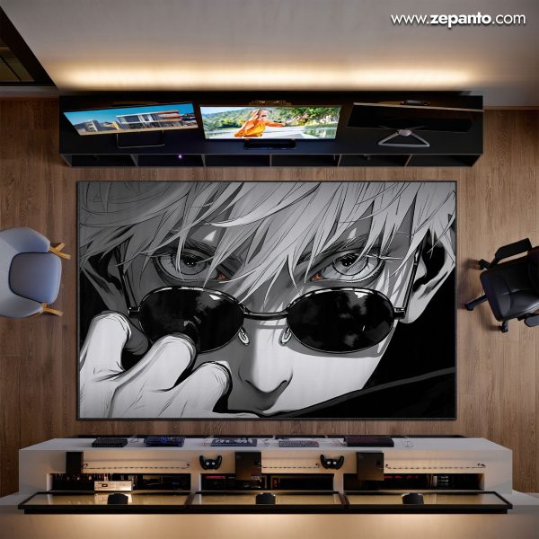 Gojo Satoru Area Rug, Black Shades Carpet
