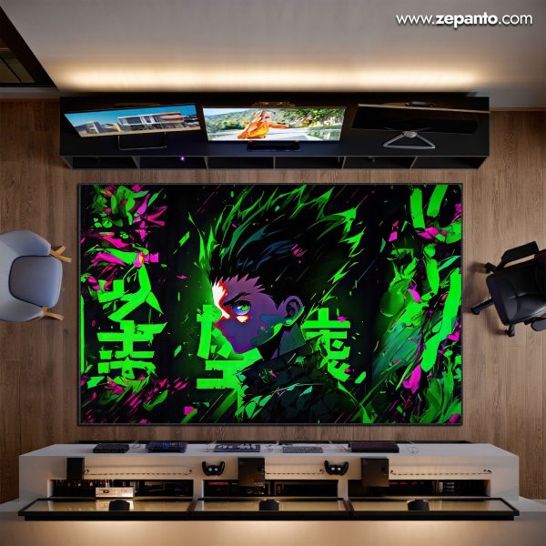 Gon Power Surge Area Rug, Hunter x Hunter Carpet