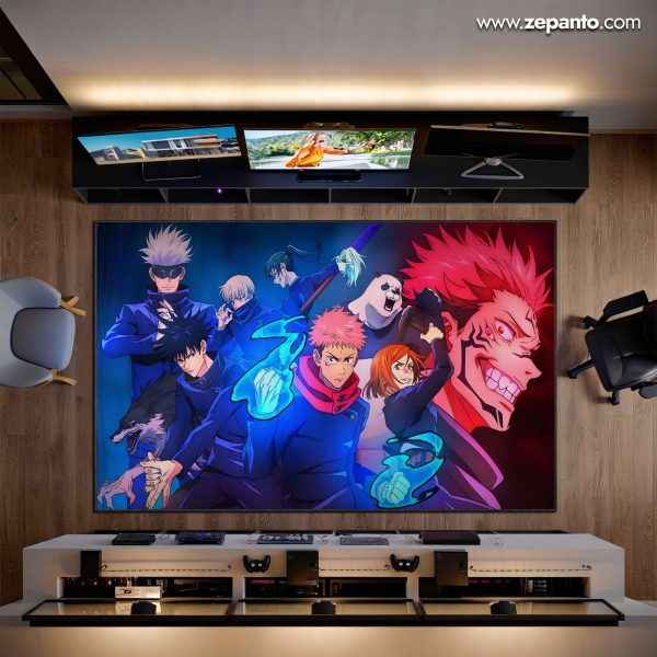 Jujutsu Kaisen Area Rug, Sorcerer Battle Carpet