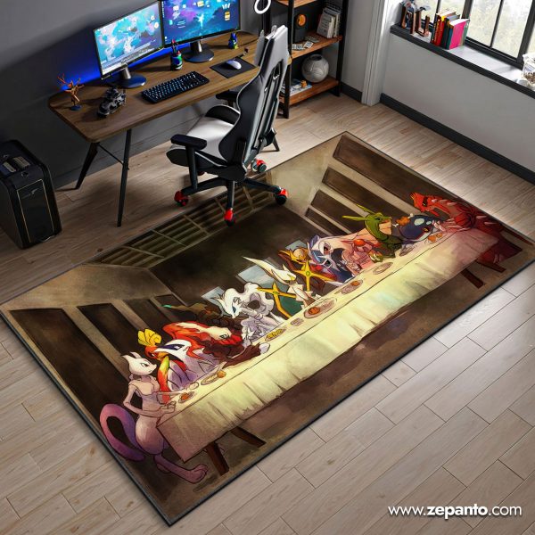 Legendary Feast Area Rug, Pokémon Last Supper Carpet