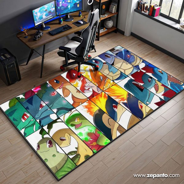 Starter Evolution Area Rug, Classic Pokémon Carpet