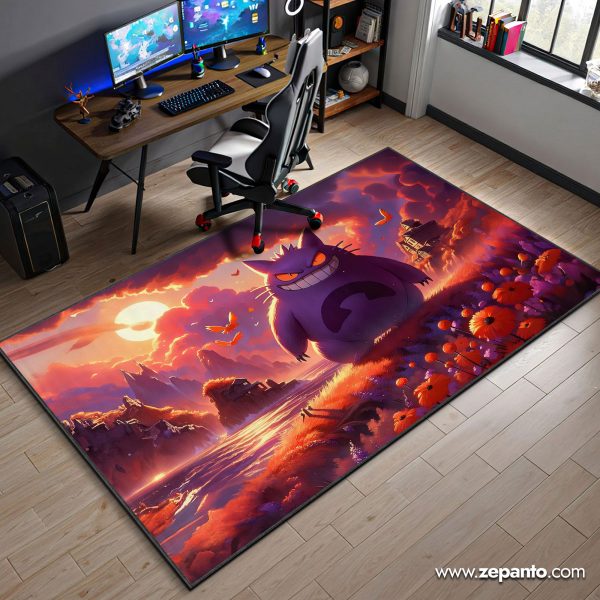 Sunset Gengar Area Rug, Pokémon Ghost Carpet
