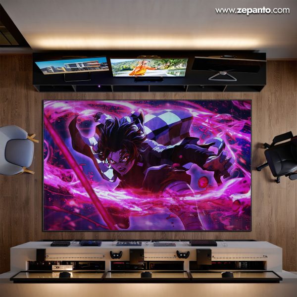 Tanjiro Flame Area Rug, Demon Slayer Carpet