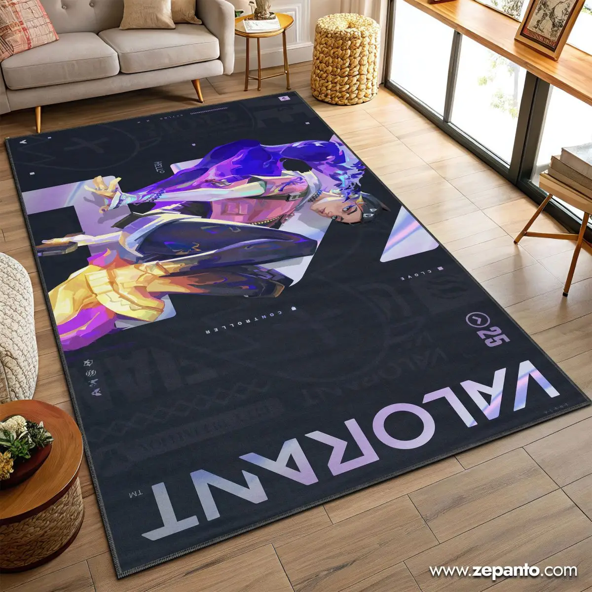 Valorant Clove Area Rug, Shadow Agent Carpet
