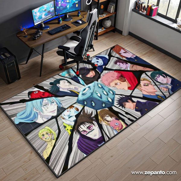 Jujutsu Kaisen Area Rug, Anime Battle Carpet