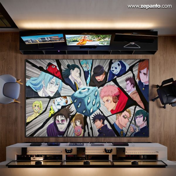 Jujutsu Kaisen Area Rug, Anime Battle Carpet