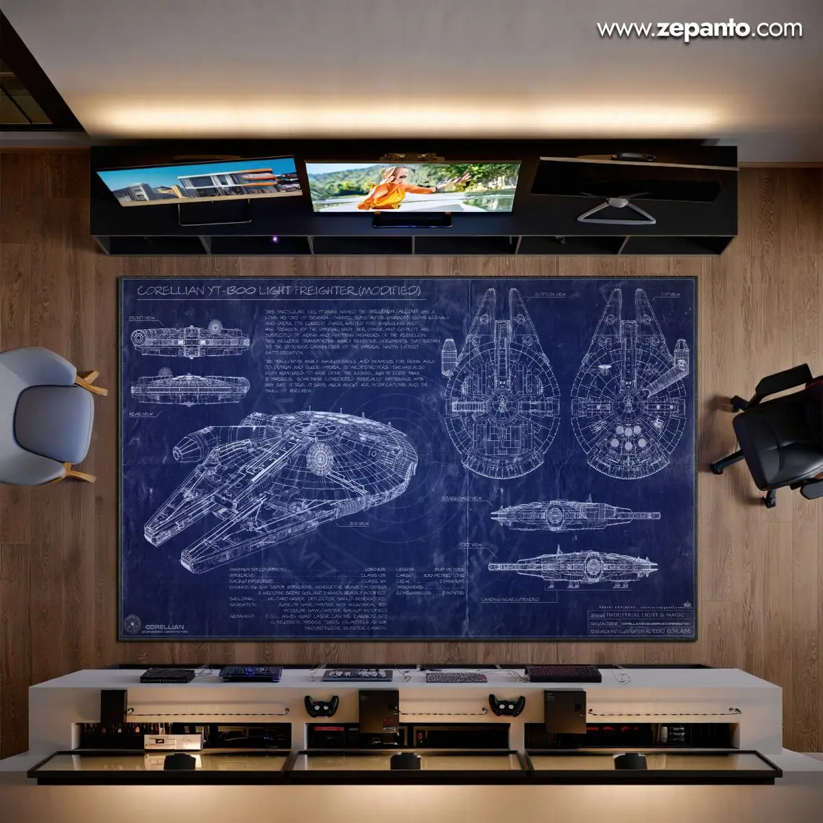 Star Wars Area Rug, Millennium Falcon Carpet